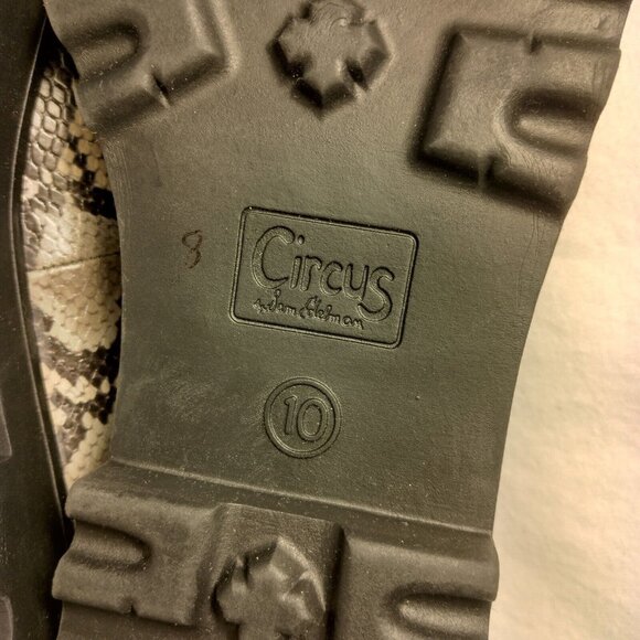 Sam Edelman Circus Desmond Loafers Women 10 M Faux Snake Skin Black Gray Slip On - Picture 13 of 16